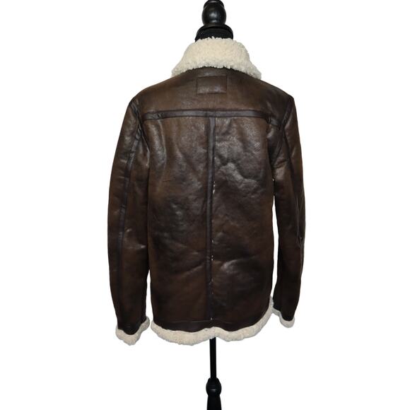Guess Boys Dark‎ Brown Suede Jacket with Shearling Lining Size 18 - Picture 4 of 7
